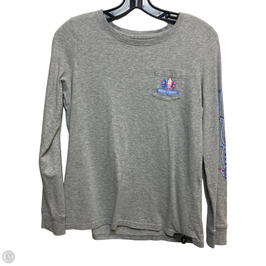 Top Long Sleeve Designer By Vineyard Vines In Grey, Size: S