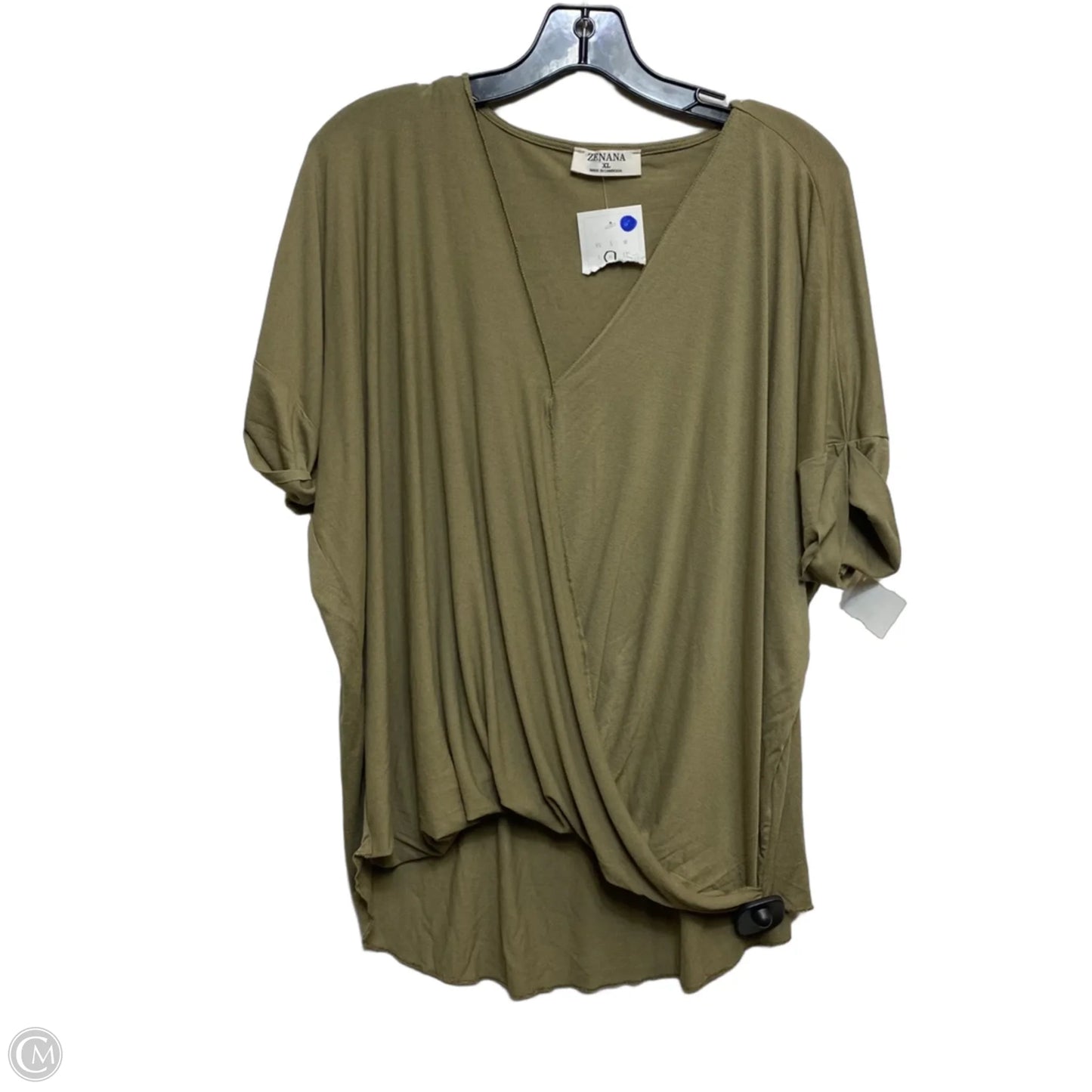 Top Short Sleeve By Zenana In Green, Size: Xl