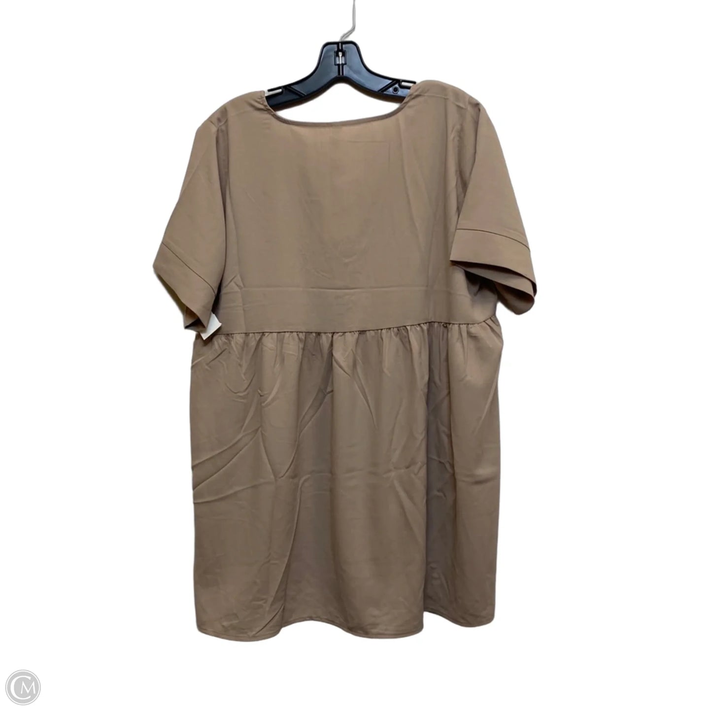 Top Short Sleeve By Zenana In Tan, Size: M
