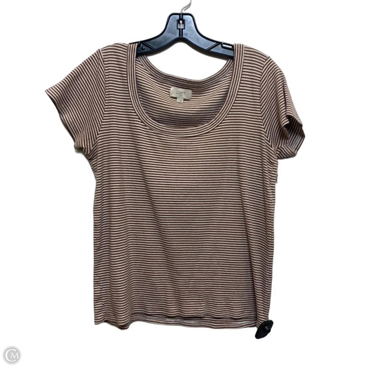Top Short Sleeve By Loft In Brown, Size: L