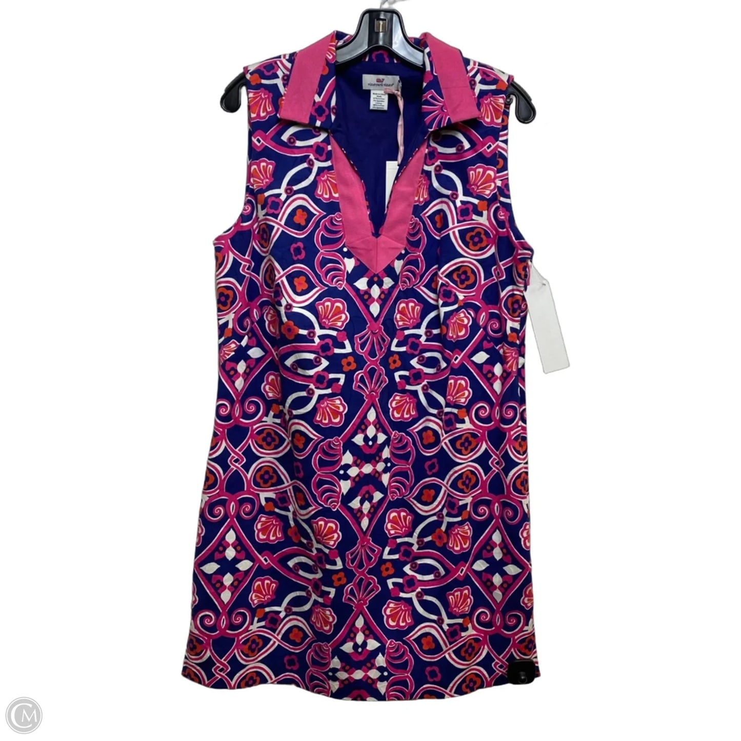 Dress Designer By Vineyard Vines In Blue & Pink, Size: L