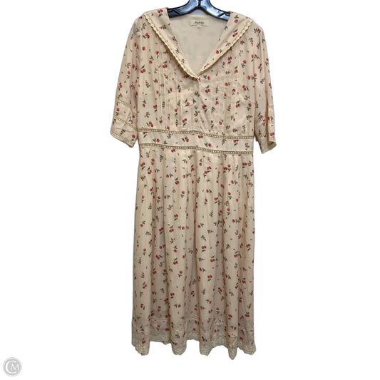 Dress Casual Midi By Simple Retro In Cream, Size: L