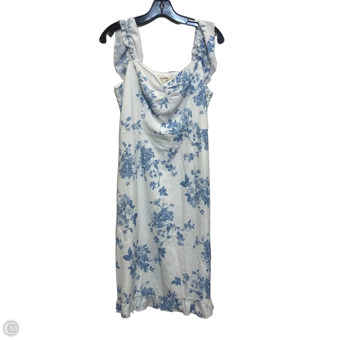 Dress Casual Midi By Clothes Mentor In White, Size: L