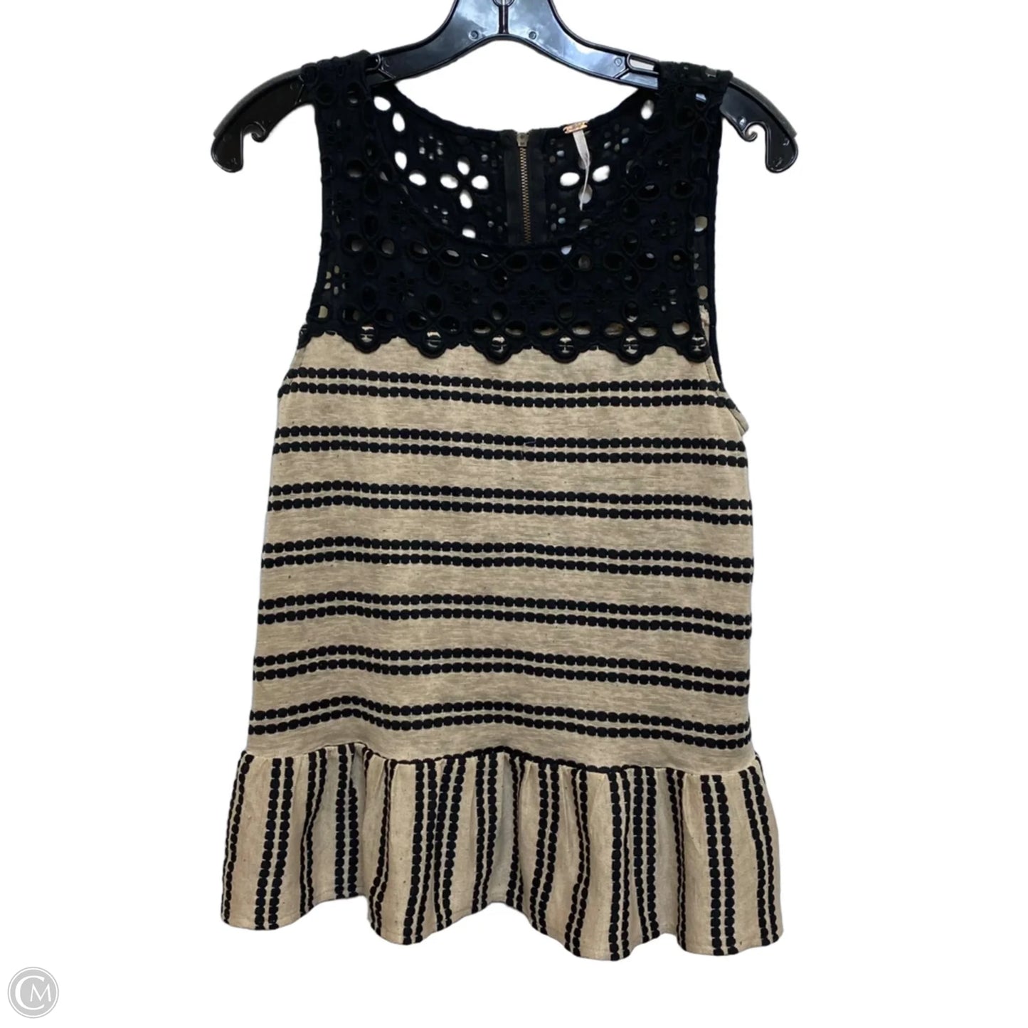 Top Sleeveless By Free People In Black & Cream, Size: S