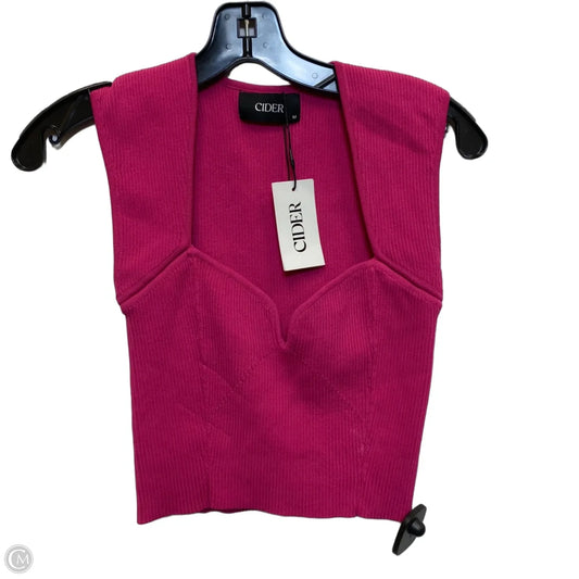 Top Sleeveless By Cider In Pink, Size: M