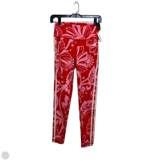 Athletic Leggings By Adidas In Red, Size: S