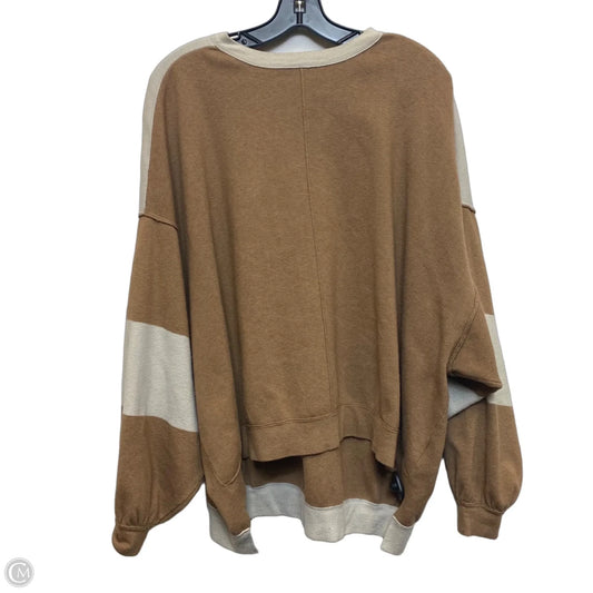 Sweatshirt Crewneck By Free People In Tan, Size: Xs