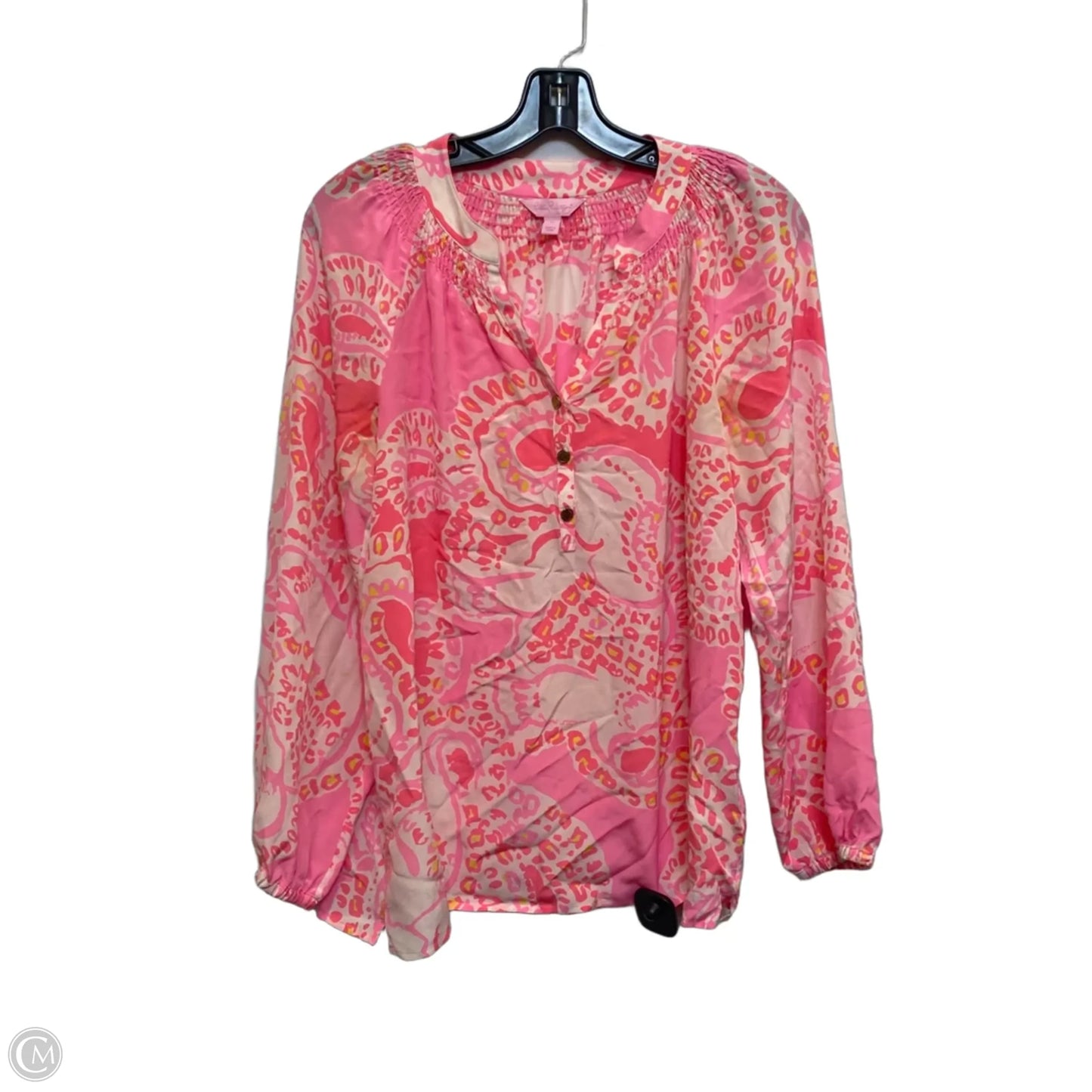 Top Long Sleeve Designer By Lilly Pulitzer In Pink, Size: M