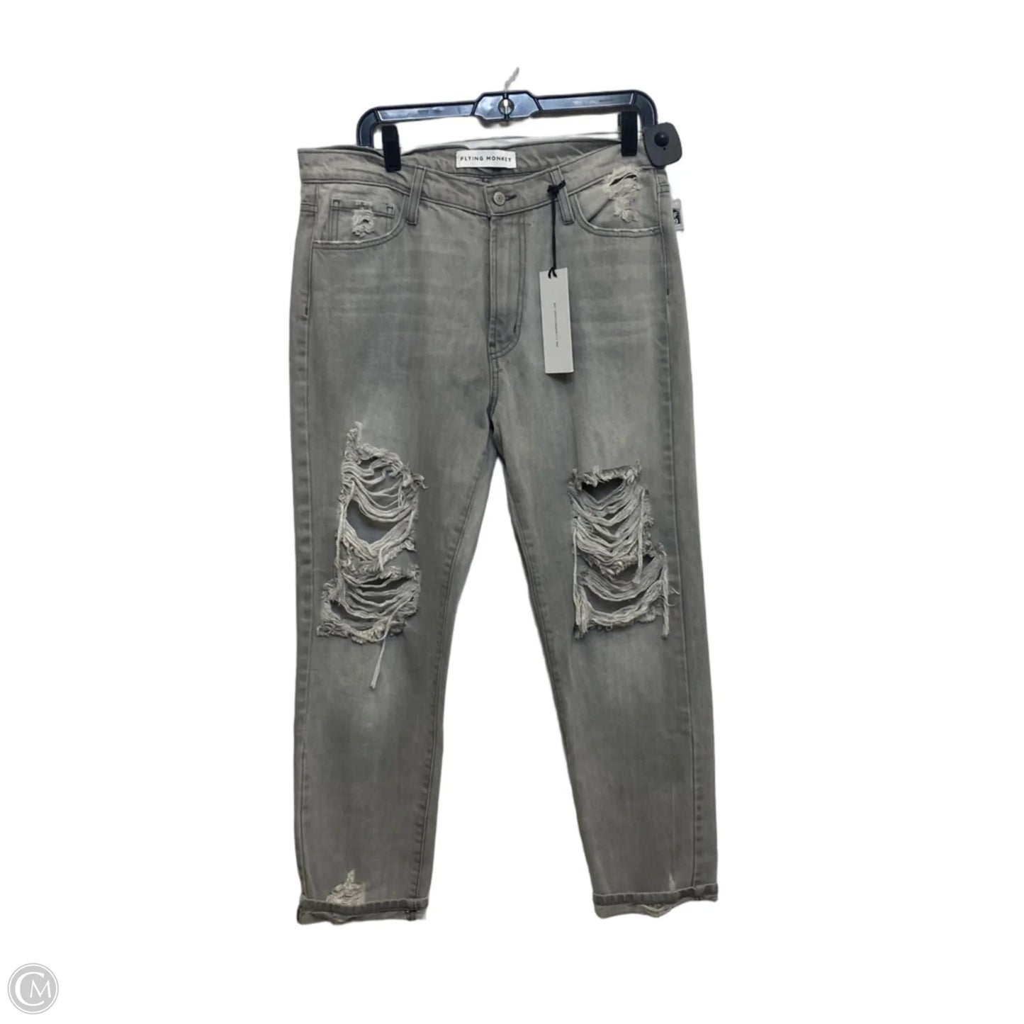 Jeans Straight By Flying Monkey In Grey, Size: 10