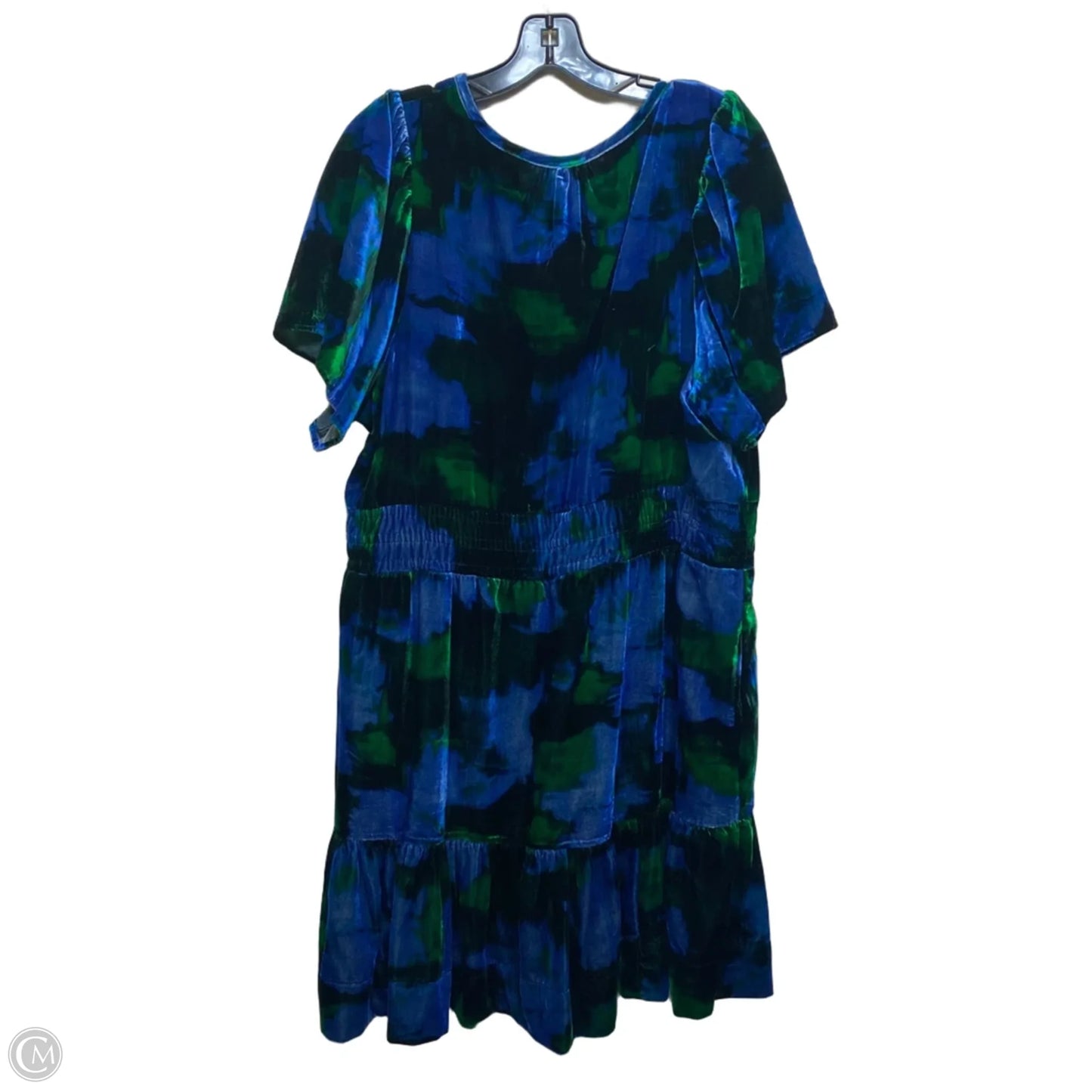 Dress Casual Short By Anthropologie In Blue & Green, Size: 2x