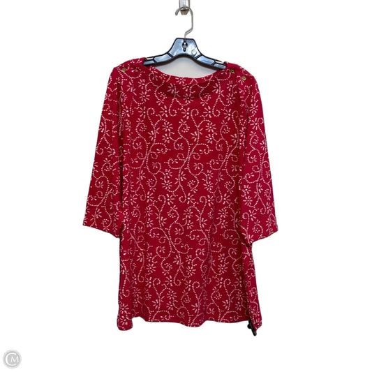 Top 3/4 Sleeve By Jessica London In Pink, Size: 3x