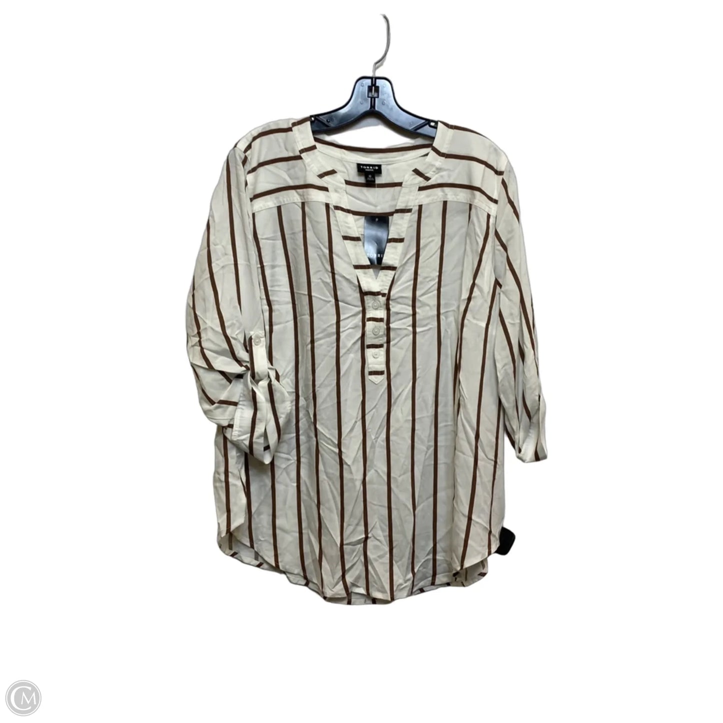 Top Long Sleeve By Torrid In Cream, Size: L