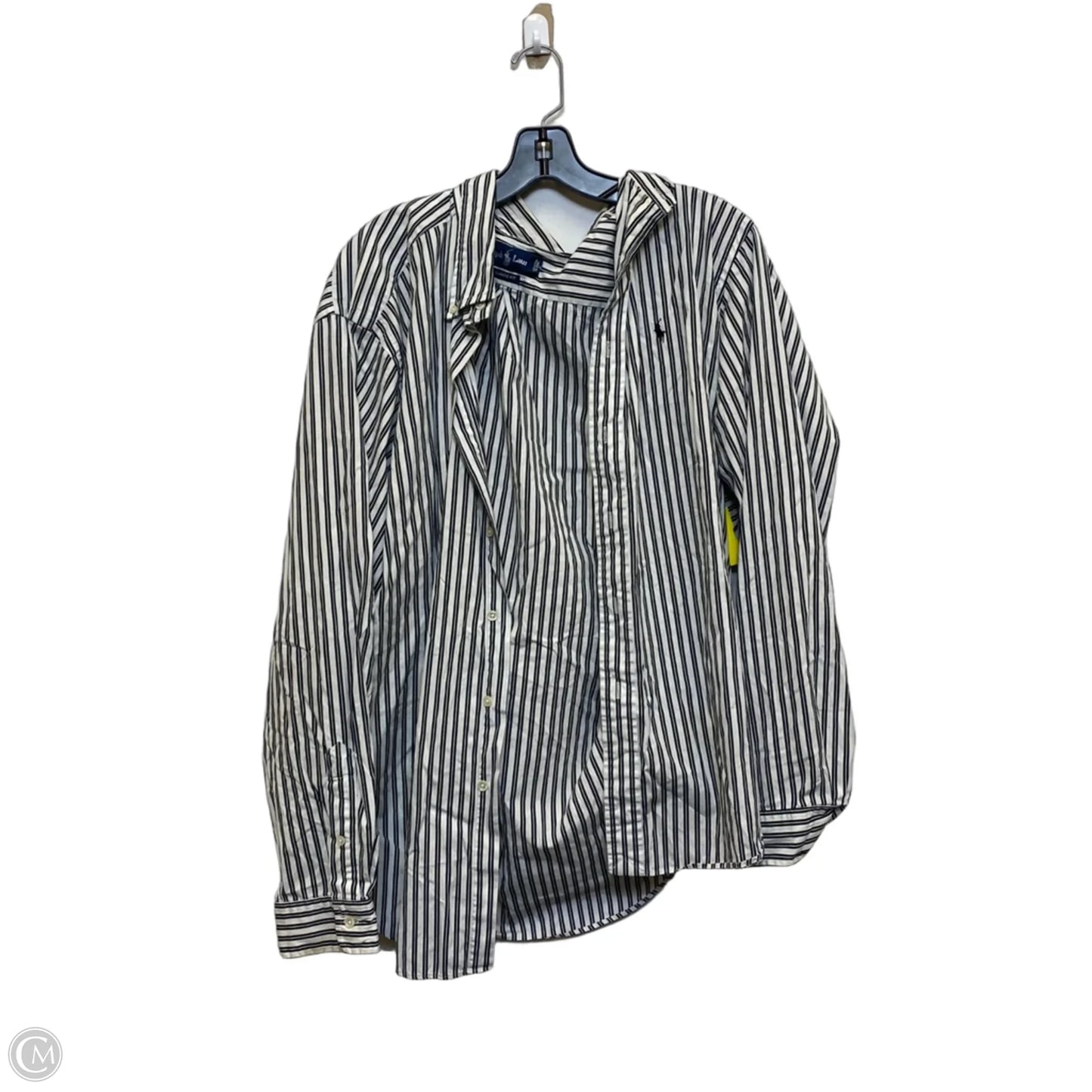 Top Long Sleeve By Ralph Lauren In Black & White, Size: Xxl