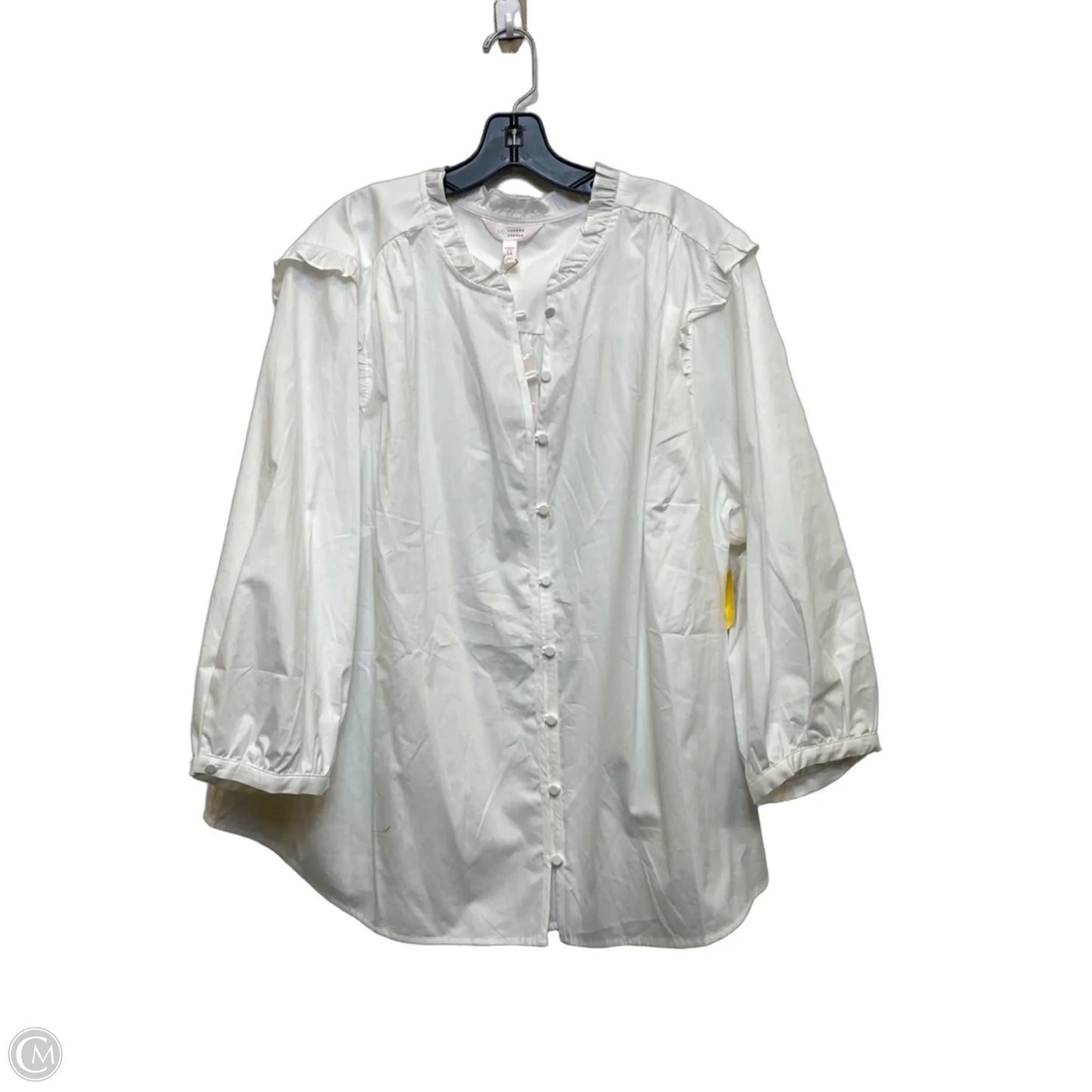 Top Long Sleeve By Lc Lauren Conrad In White, Size: 3x