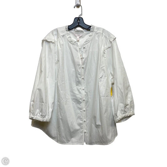 Top Long Sleeve By Lc Lauren Conrad In White, Size: 3x