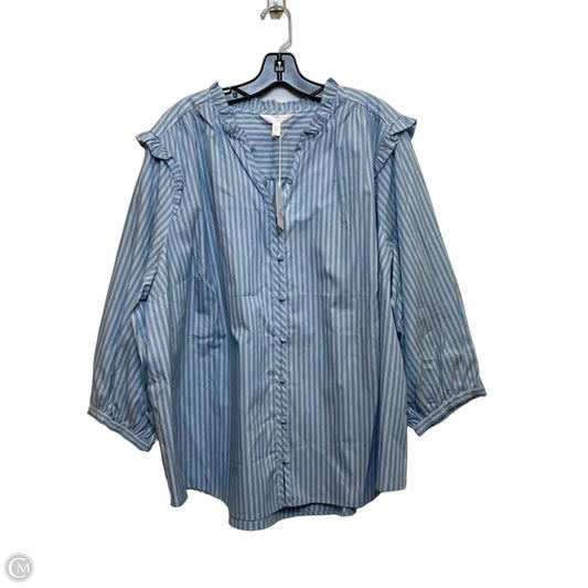 Top Long Sleeve By Lc Lauren Conrad In Blue, Size: 3x