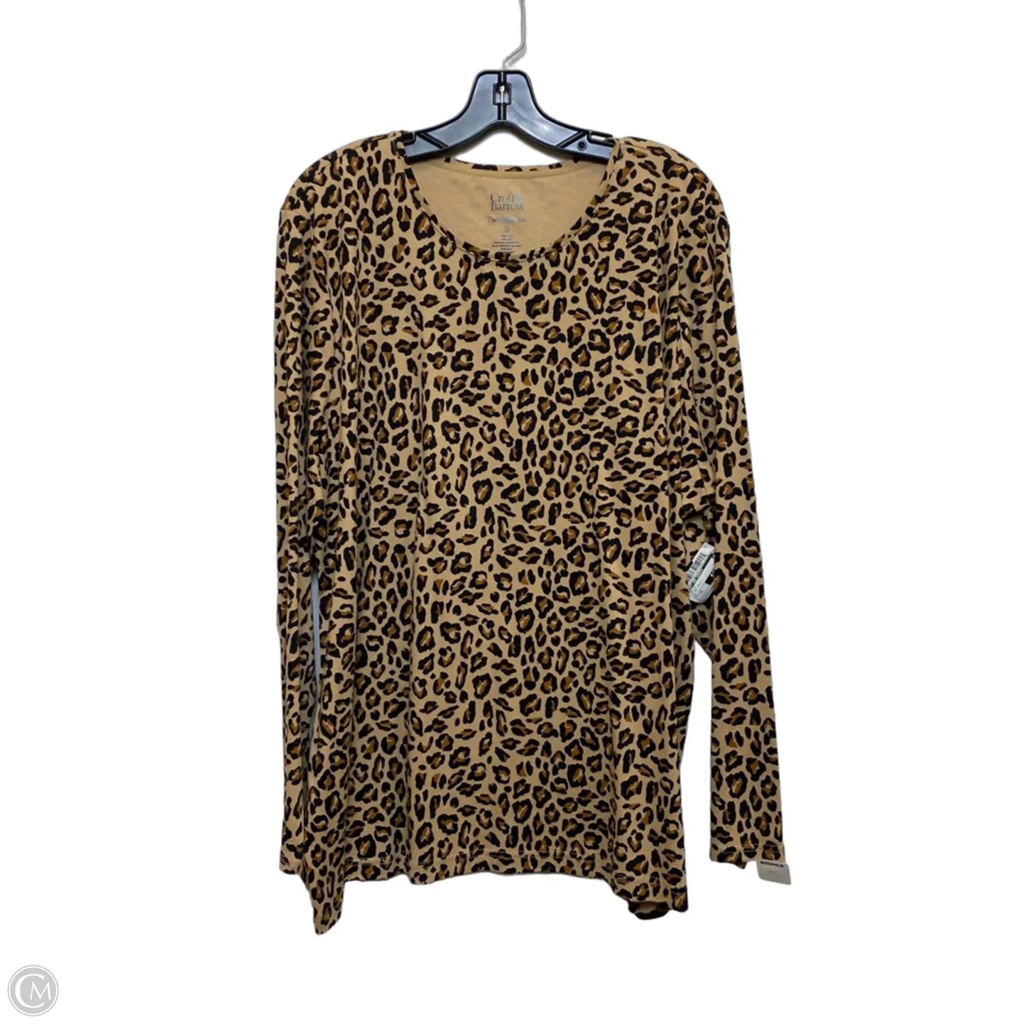 Top Long Sleeve By Croft And Barrow In Animal Print, Size: 3x