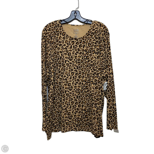 Top Long Sleeve By Croft And Barrow In Animal Print, Size: 3x
