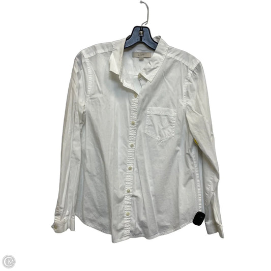 Top Long Sleeve By Loft In White, Size: M