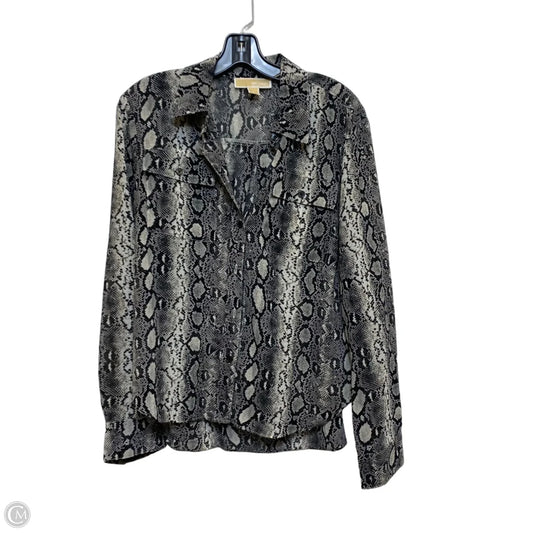 Top Long Sleeve By Michael By Michael Kors In Animal Print, Size: L