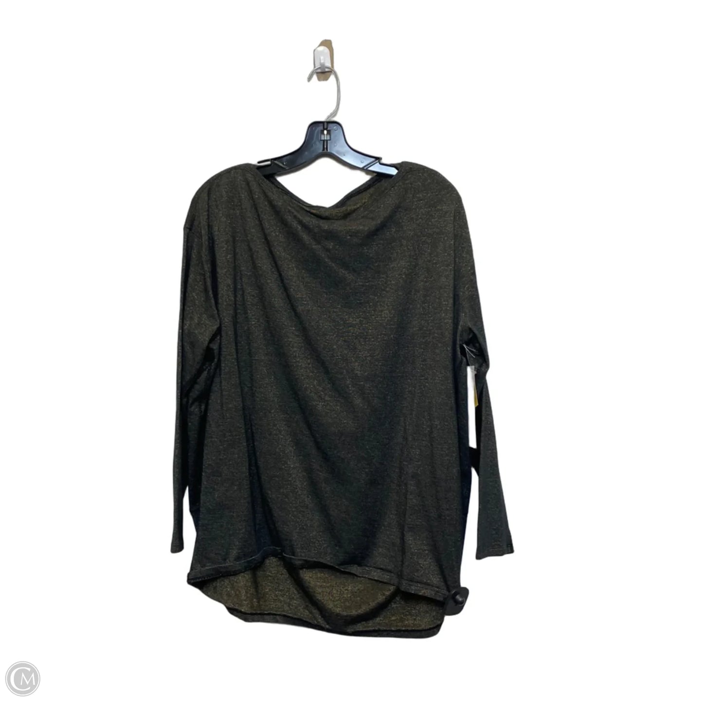 Athletic Top Long Sleeve Crewneck Designer By Lululemon In Black & Gold, Size: L