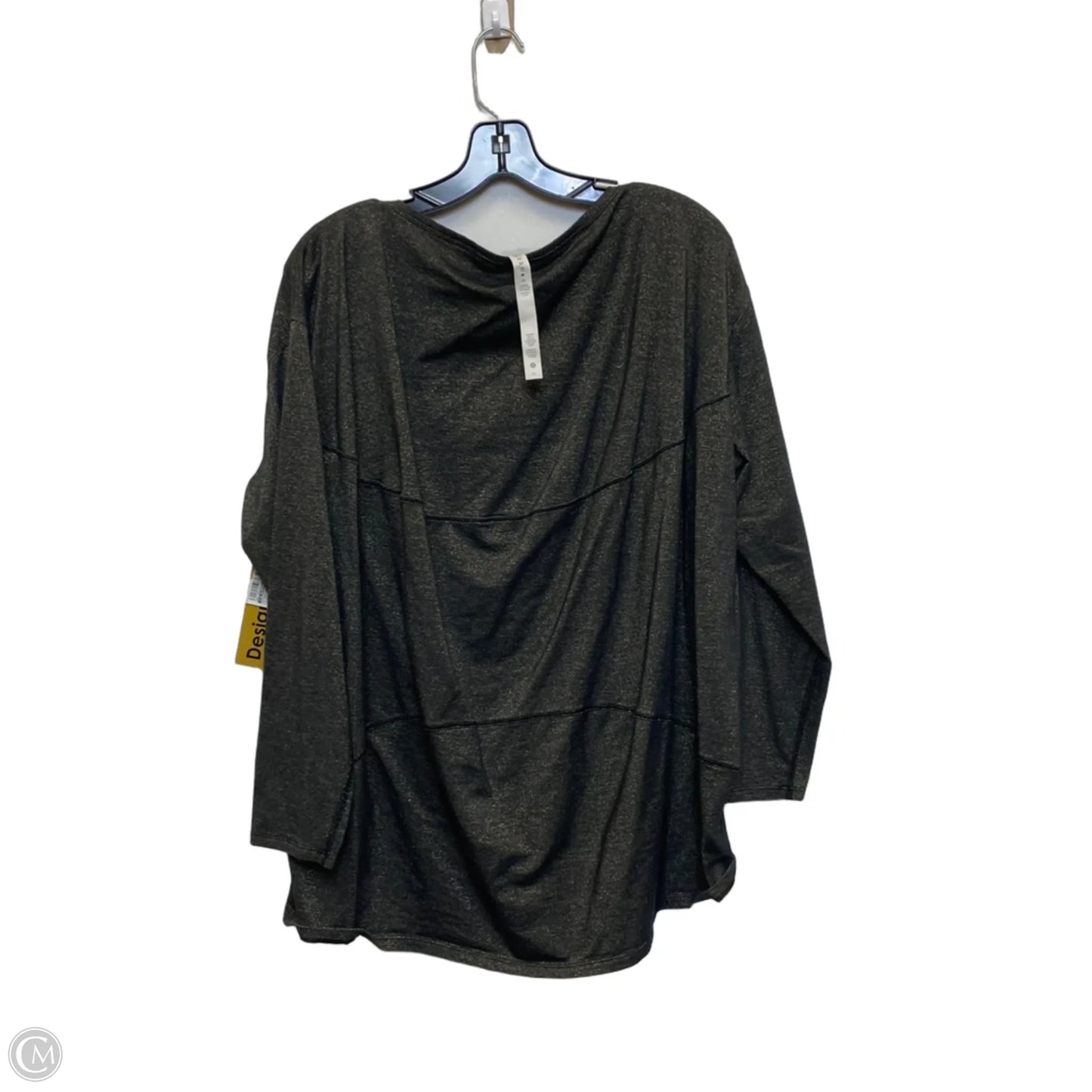 Athletic Top Long Sleeve Crewneck Designer By Lululemon In Black & Gold, Size: L