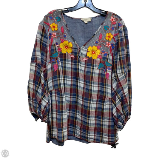 Top Long Sleeve By Oddi In Multi-colored, Size: 2x