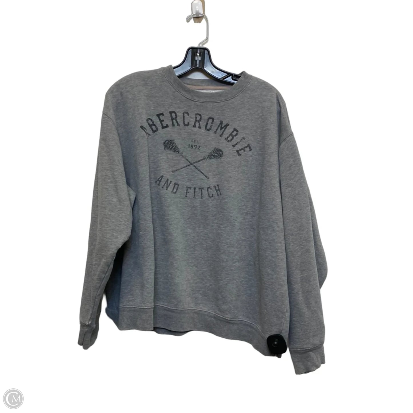 Sweatshirt Crewneck By Abercrombie And Fitch In Grey, Size: L