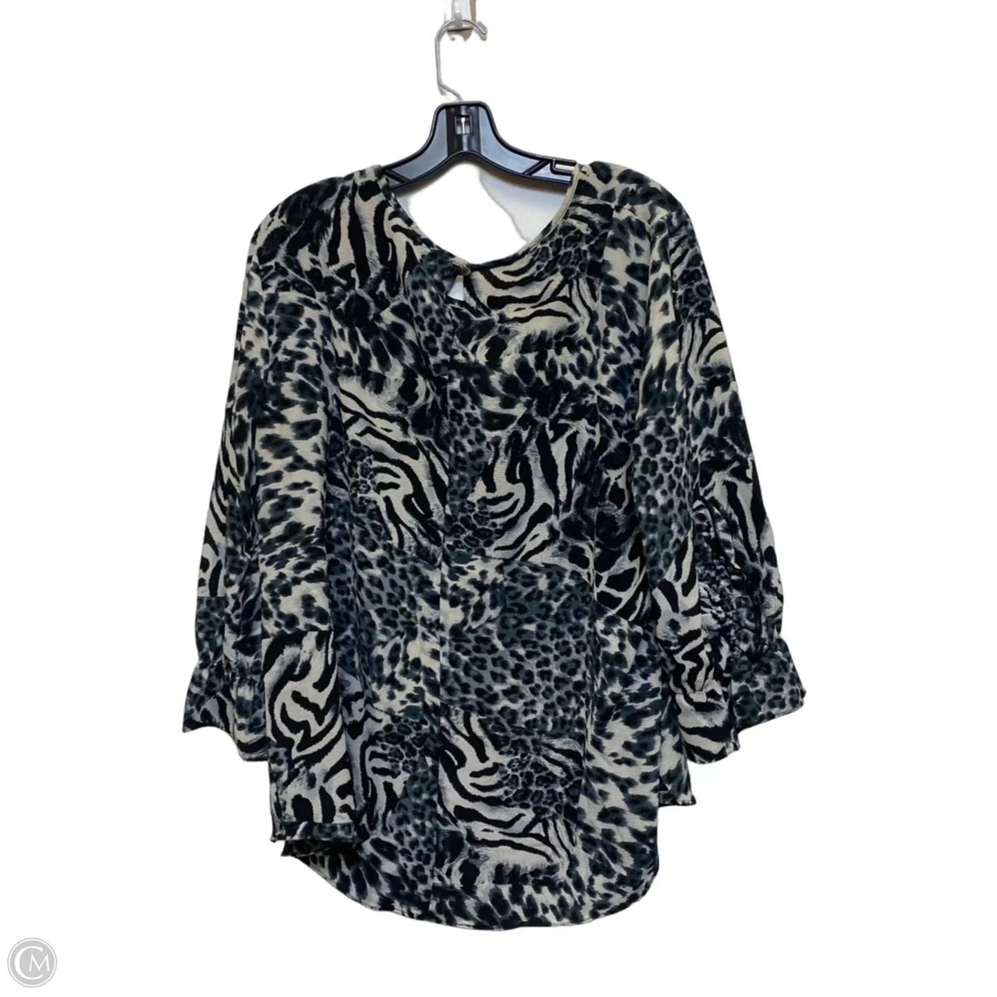 Top Long Sleeve By Cato In Black, Size: 1x