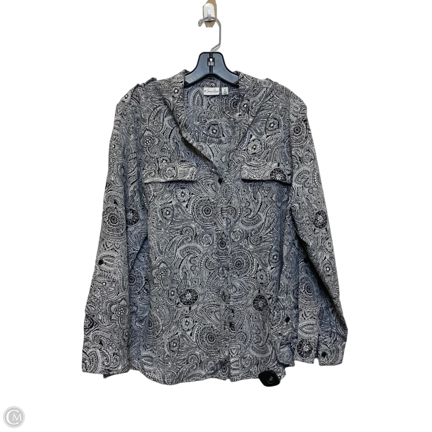 Top Long Sleeve By Kim Rogers In Black, Size: 1x