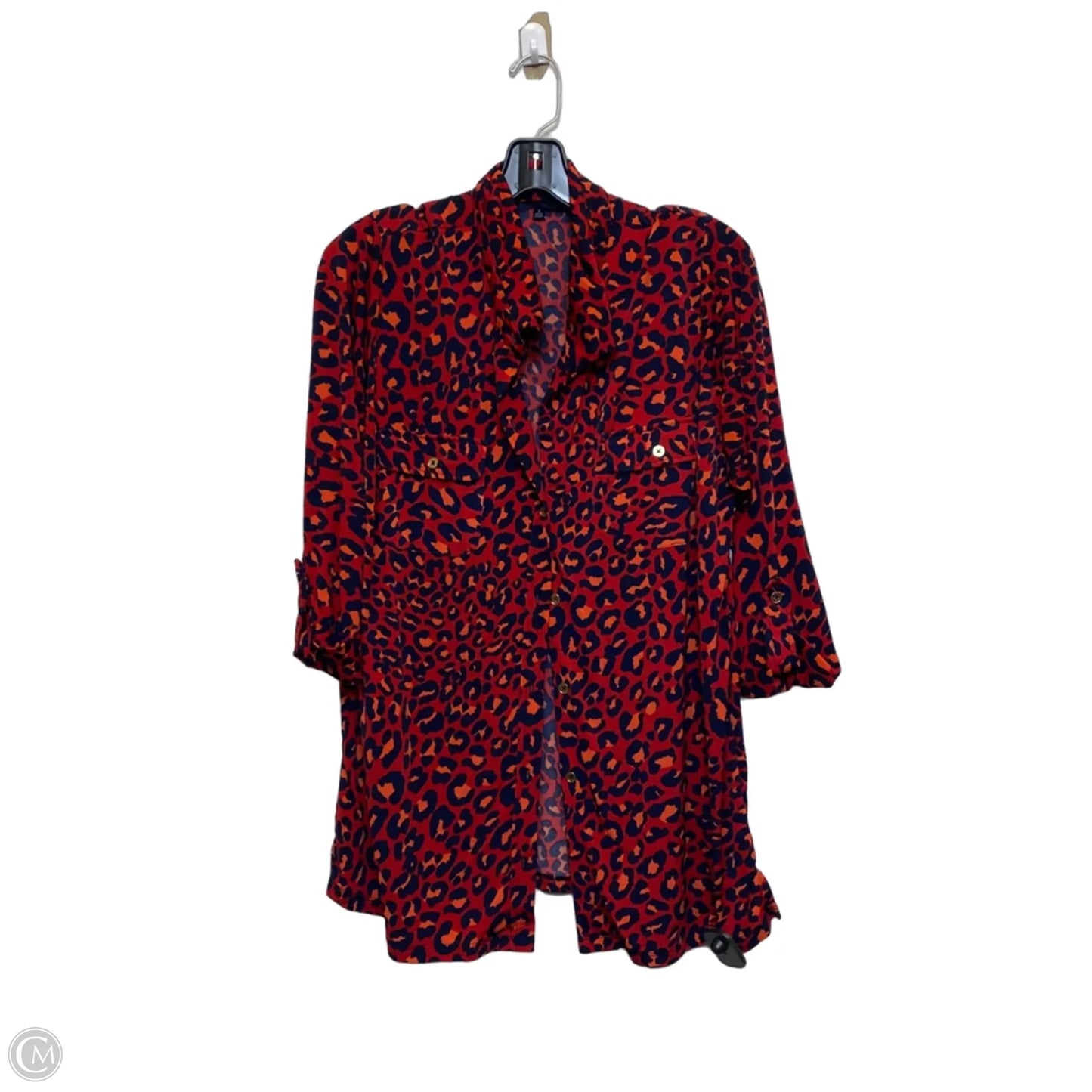 Top Long Sleeve By Jones New York In Red, Size: 1x