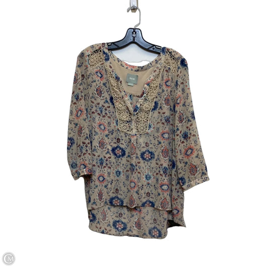 Top Long Sleeve By Maeve In Cream, Size: L