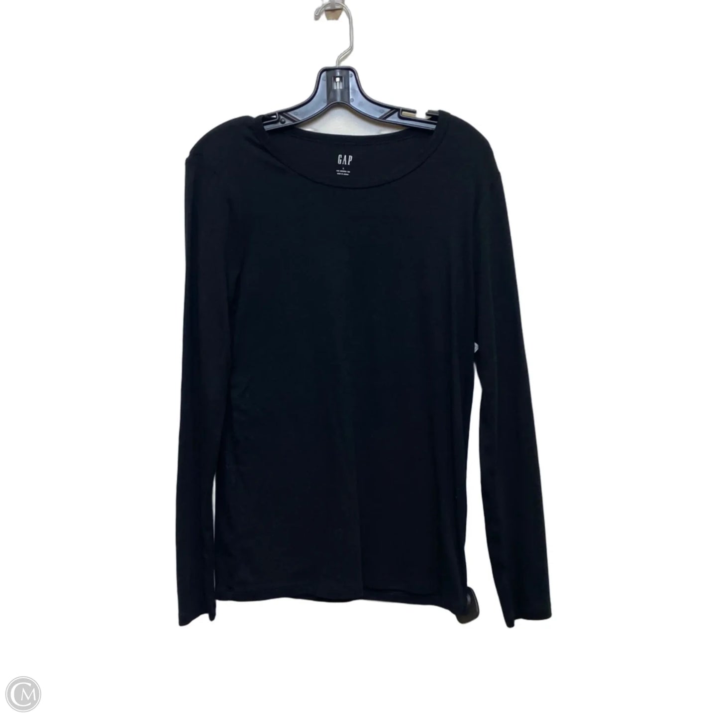 Top Long Sleeve Basic By Gap In Black, Size: L