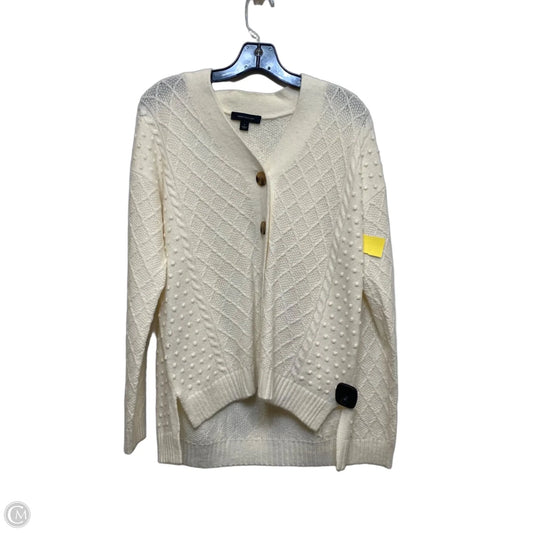 Sweater Cardigan By Ann Taylor In Cream, Size: M