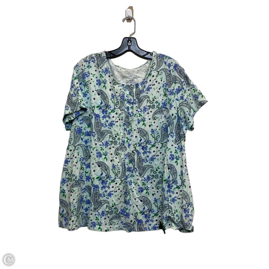 Top Short Sleeve By Kim Rogers In Green, Size: 1x