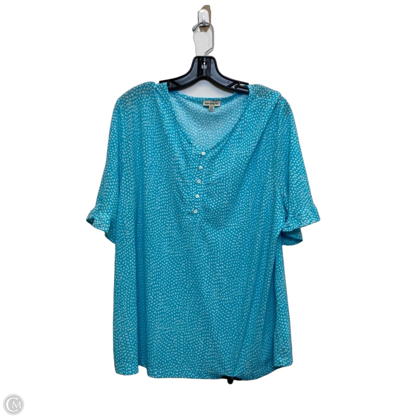 Top Short Sleeve By Never Forty Two In Blue, Size: Xxl