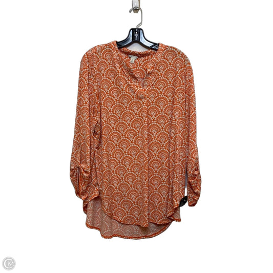 Top Long Sleeve By Cato In Orange, Size: Xl