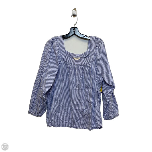 Top Long Sleeve By Terra & Sky In Blue, Size: 1x