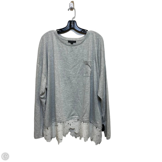 Top Long Sleeve By Lane Bryant In Grey, Size: 4x