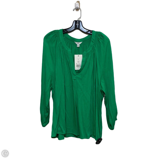 Top Long Sleeve By Crown And Ivy In Green, Size: Xl
