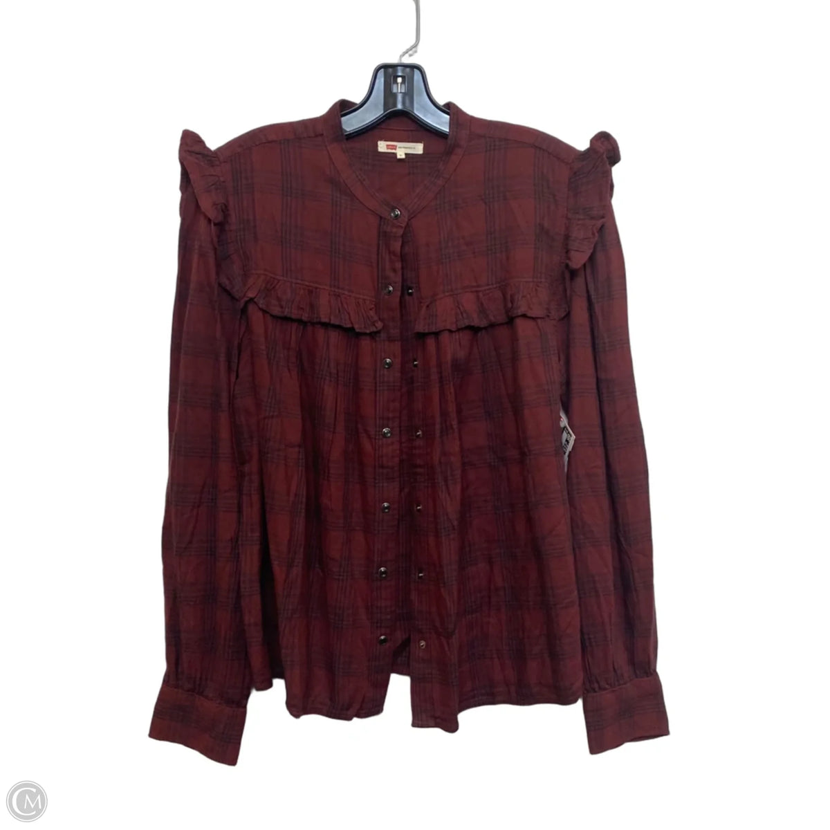Top Long Sleeve By Levis In Red, Size: L