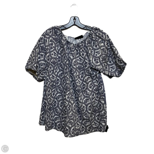 Top Short Sleeve By Lane Bryant In Blue & White, Size: L