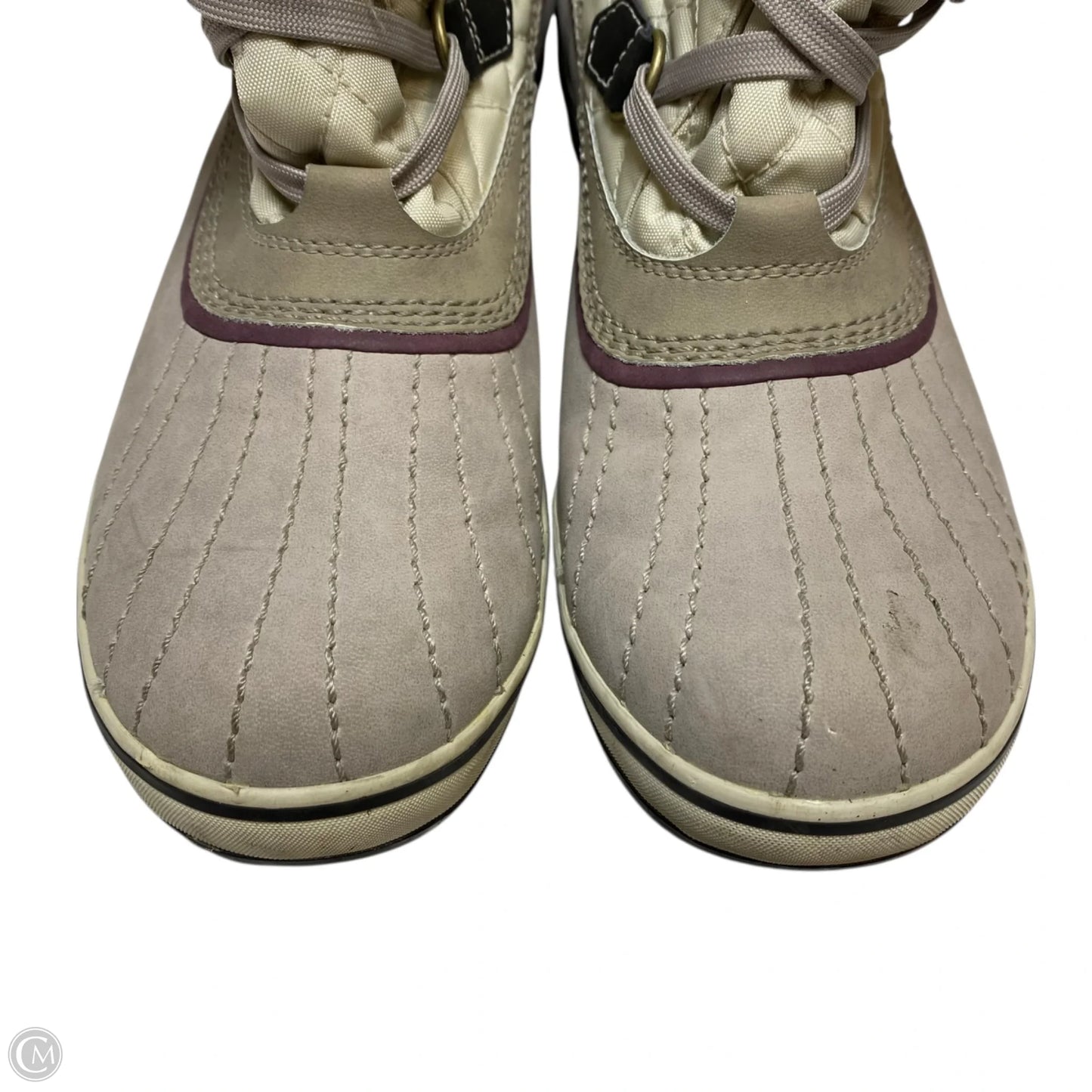 Boots Ankle Flats By Sorel In Cream & Purple, Size: 11