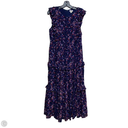 Dress Casual Midi By J. Crew In Blue & Pink, Size: L
