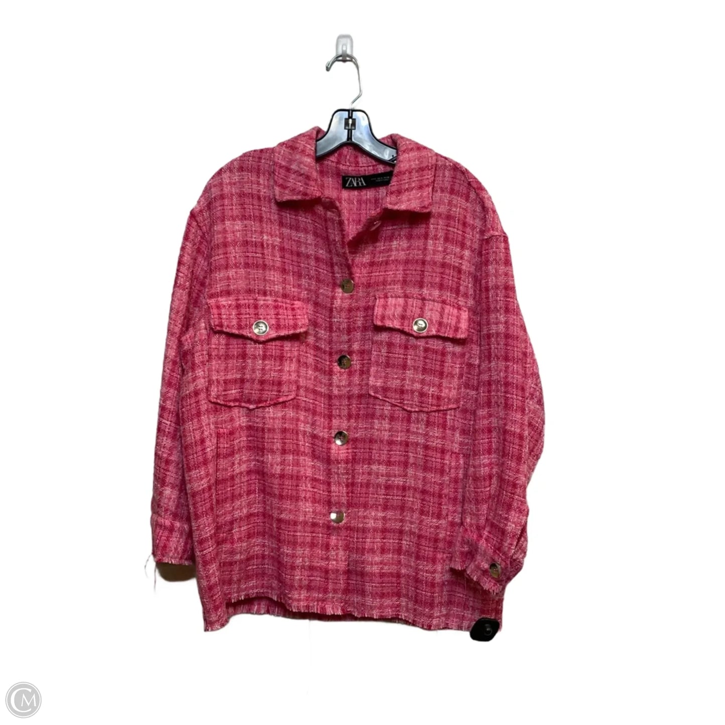 Top Long Sleeve By Zara In Pink, Size: S