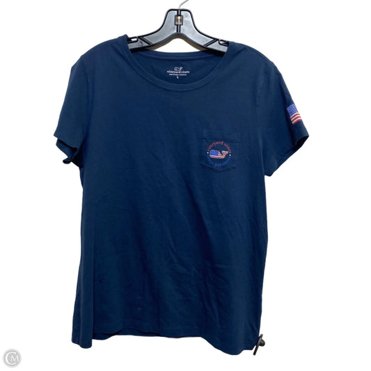Top Short Sleeve Designer By Vineyard Vines In Blue, Size: L