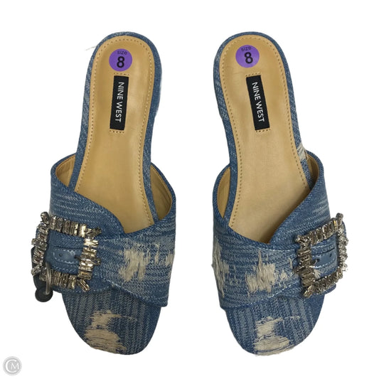 Sandals Flats By Nine West In Blue, Size: 8