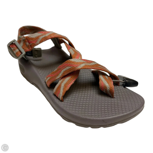Sandals Flats By Chacos In Grey & Orange, Size: 7