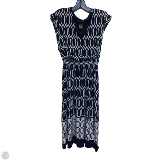 Dress Casual Midi By Enfocus In Blue & White, Size: M