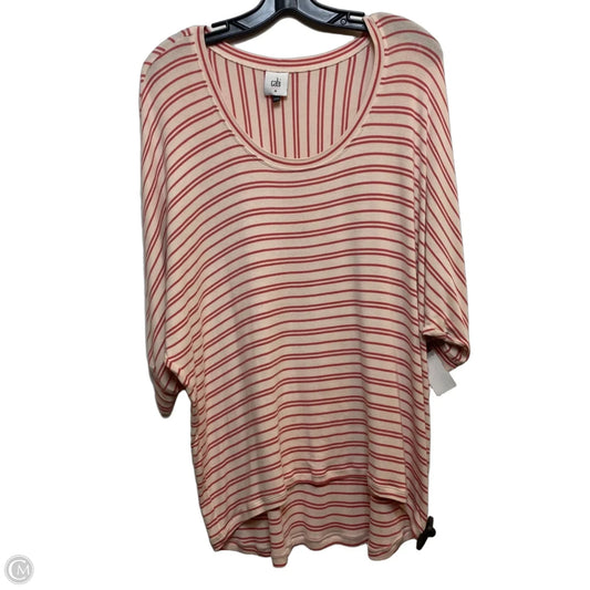 Top Short Sleeve By Cabi In Red & White, Size: M